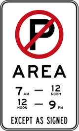 Start of no-parking zone.