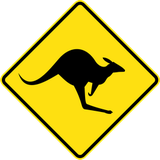 Warning for kangaroos on the road.