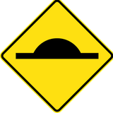 Warning for a speed bump.
