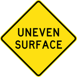 Warning for a bad road surface.