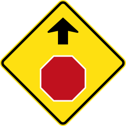 Stop and give way ahead.