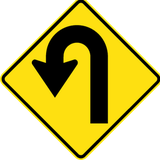 Warning for a hairpin bend to the left.