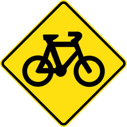 Warning for cyclists.
