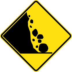Warning for falling rocks.