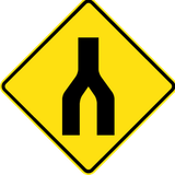 Warning for two roads that merge.