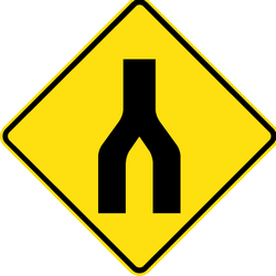 Warning for two roads that merge.