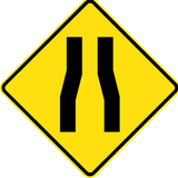 Warning for a road narrowing.