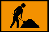 Warning for roadworks.
