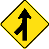 Warning for a side road merging with the main road.