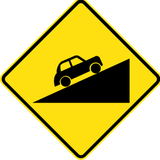 Warning for a steep ascent.