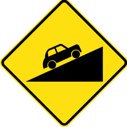 Warning for a steep ascent.