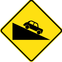 Warning for a steep descent.