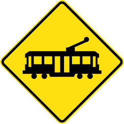 Warning for trams.
