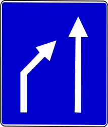 Ende eines Fahrstreifens.