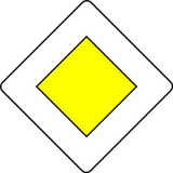 Início de via com prioridade.