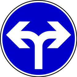 Turning left or right mandatory.