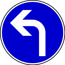Turning left mandatory.