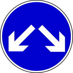 Pass obstacle on either side.