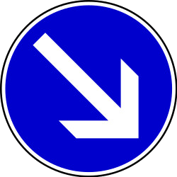 Pass obstacle on the right.