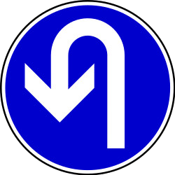 Turning around mandatory (U-turn).