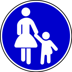Mandatory path for pedestrians.