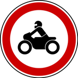 Motociclos proibidos.