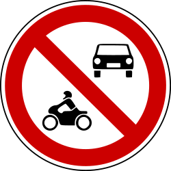 Motorcycles and cars prohibited.