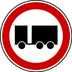 Trucks with trailer prohibited.