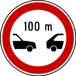 Minimum following distance.