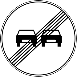 End of the overtaking prohibition.