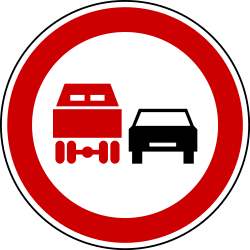 Overtaking prohibited for trucks.