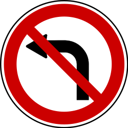 Turning left prohibited.