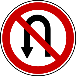 Turning around prohibited (U-turn).