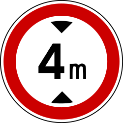 Vehicles higher than indicated prohibited.