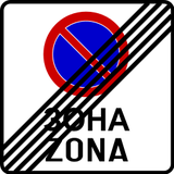 Fim de zona de estacionamento proibido.