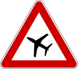 Aviso de aviões a baixa altura.
