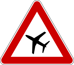 Aviso de aviões a baixa altura.