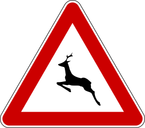 Aviso de cruzamento de veados.