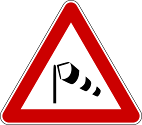 Aviso de vento lateral forte.