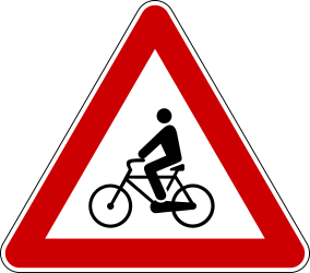 Aviso de ciclistas.