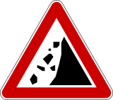 Aviso de queda de pedras.