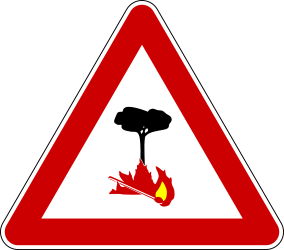 Aviso de risco de incêndio.