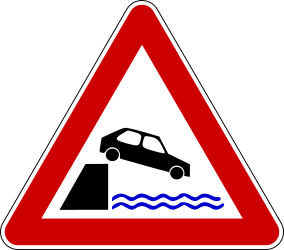 Aviso de cais ou margem.