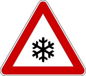 Aviso de neve e água-neve.