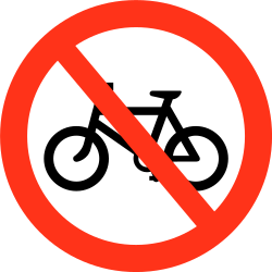 Radfahrer verboten.