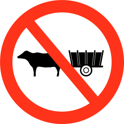 Pferdefuhrwerke verboten.