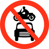 Motosikletler ve otomobiller yasaktır.