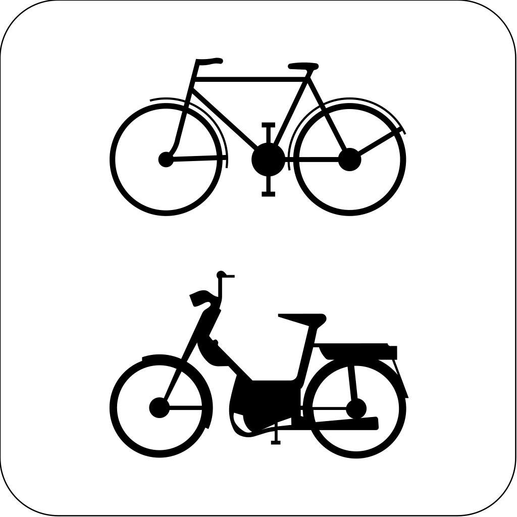 Für Radfahrer und Mopeds.
