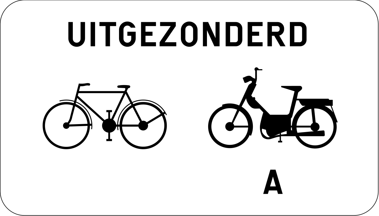 Radfahrer und Mopeds Klasse A zugelassen.