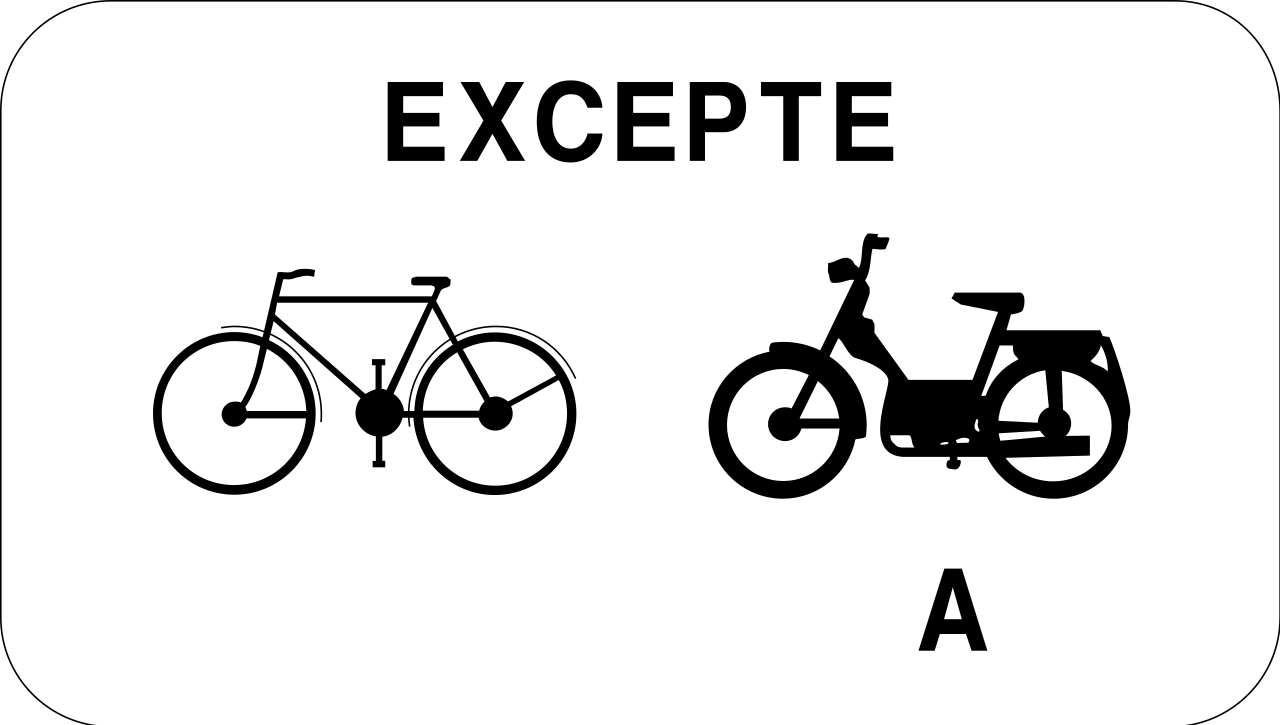 Radfahrer und Mopeds Klasse A zugelassen.